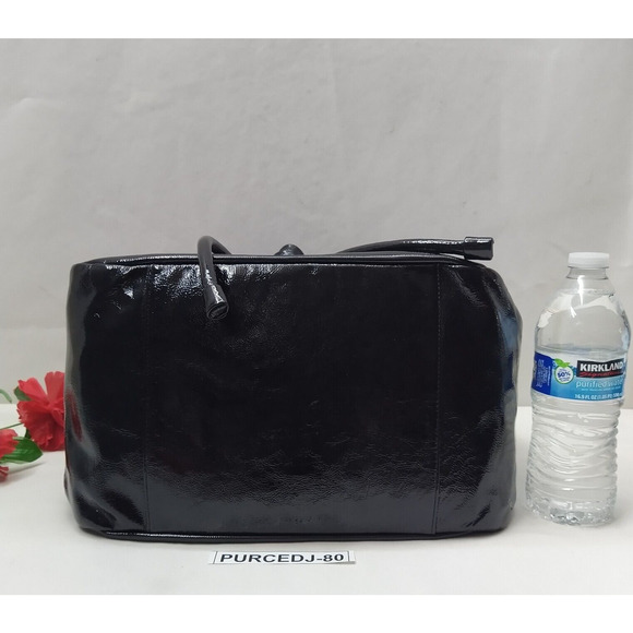 Coach Resort Black Patent Leather Drawstring Pockets Hobo Shoulder Bag - Picture 7 of 16